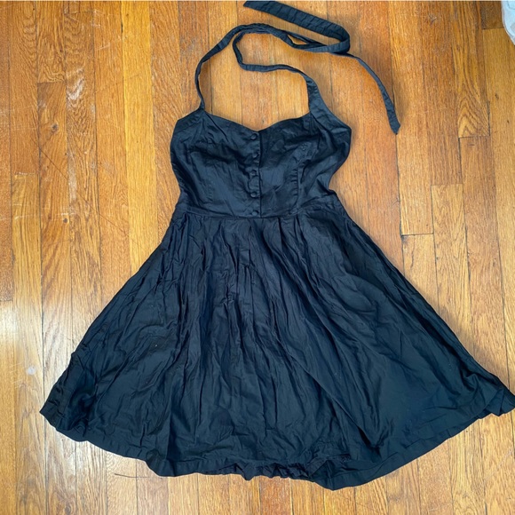 Pimkie | Dresses | Pimkie Black Mini Dress 95s Style Buttons Open Back